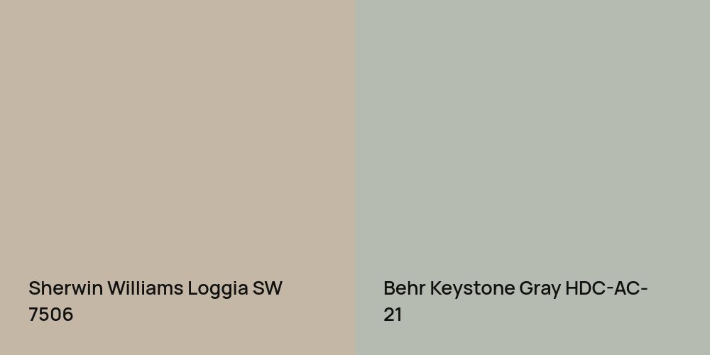 Sherwin Williams Loggia vs. Behr Keystone Gray