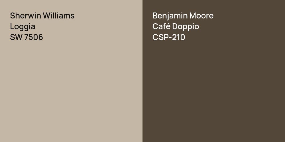 Sherwin Williams Loggia vs. Benjamin Moore Café Doppio