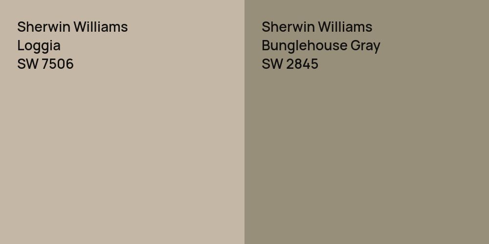 Sherwin Williams Loggia vs. Sherwin Williams Bunglehouse Gray