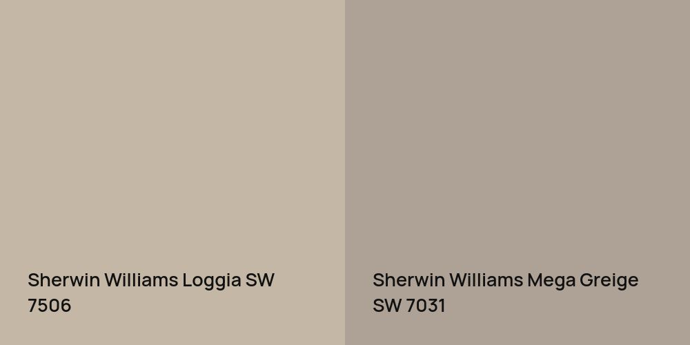 Sherwin Williams Loggia vs. Sherwin Williams Mega Greige