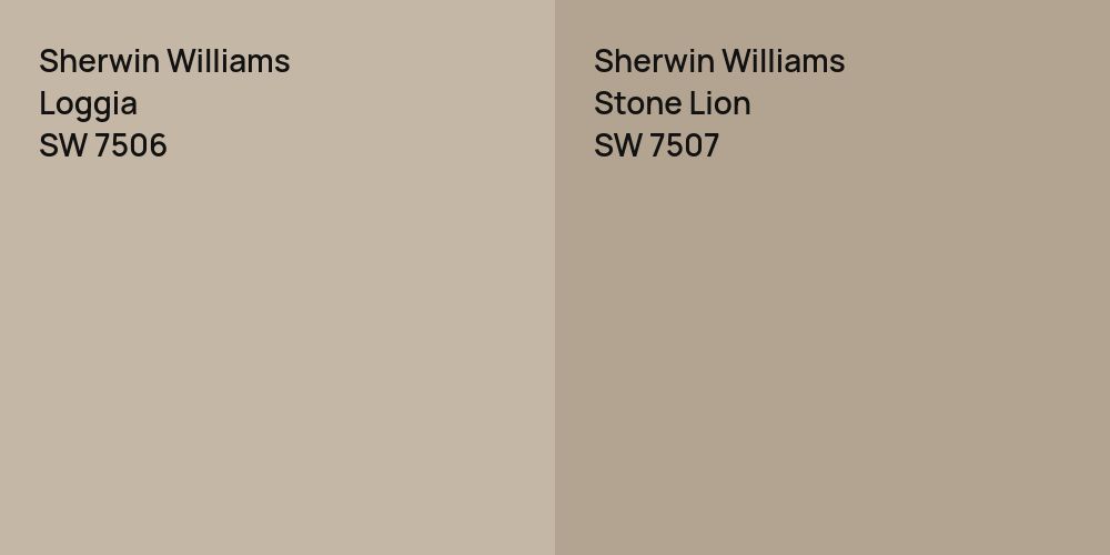 Sherwin Williams Loggia vs. Sherwin Williams Stone Lion