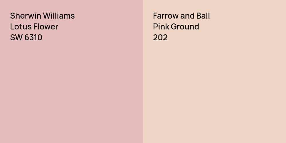 Sherwin Williams Lotus Flower vs. Farrow and Ball Pink Ground