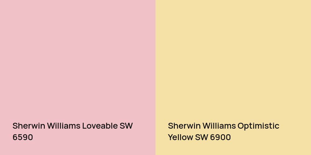 Sherwin Williams Loveable vs. Sherwin Williams Optimistic Yellow