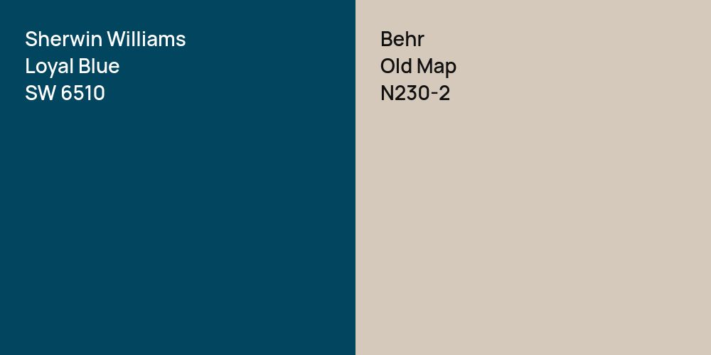 Sherwin Williams Loyal Blue vs. Behr Old Map