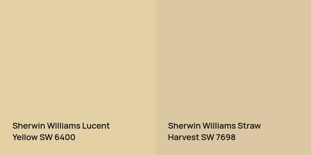 Sherwin Williams Lucent Yellow vs. Sherwin Williams Straw Harvest