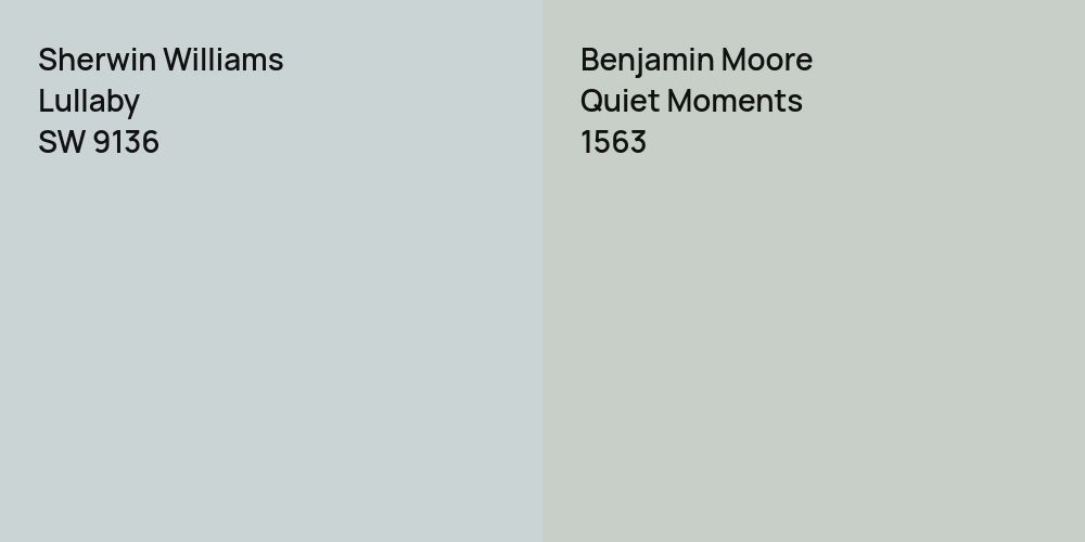 Sherwin Williams Lullaby vs. Benjamin Moore Quiet Moments