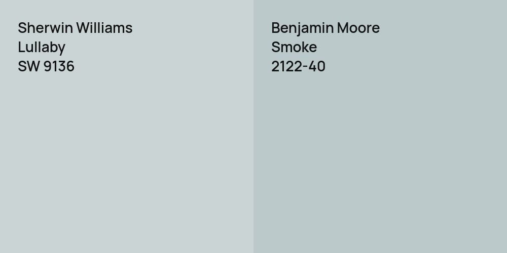 Sherwin Williams Lullaby vs. Benjamin Moore Smoke