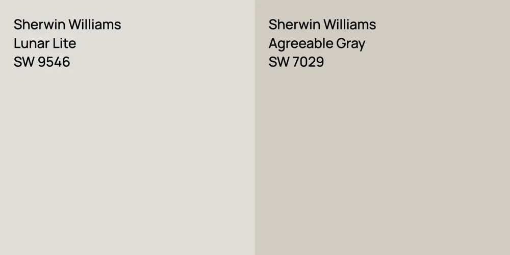 Sherwin Williams Lunar Lite vs. Sherwin Williams Agreeable Gray