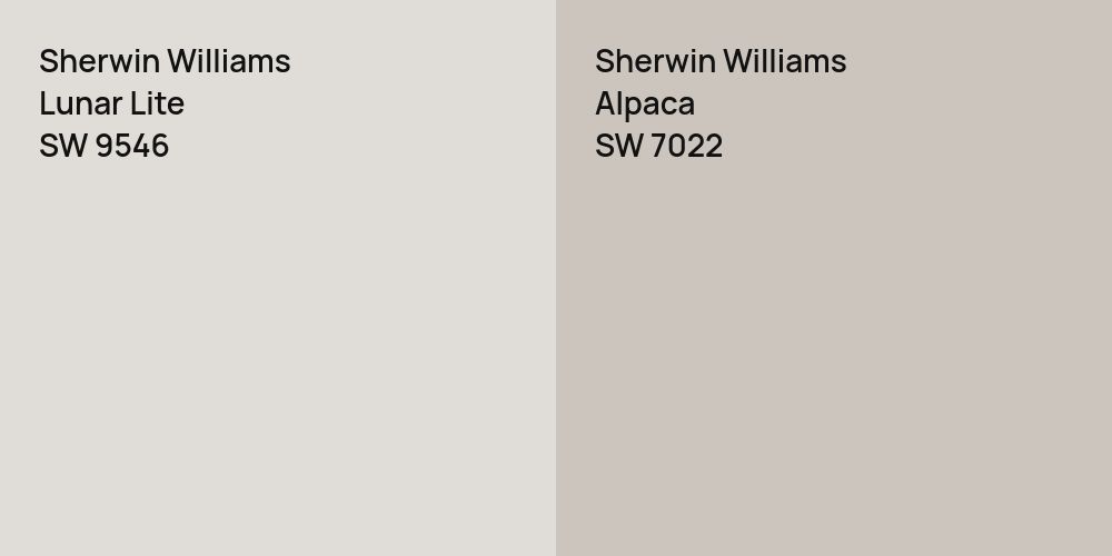 Sherwin Williams Lunar Lite vs. Sherwin Williams Alpaca