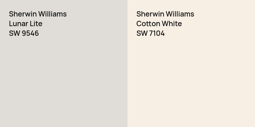 Sherwin Williams Lunar Lite vs. Sherwin Williams Cotton White