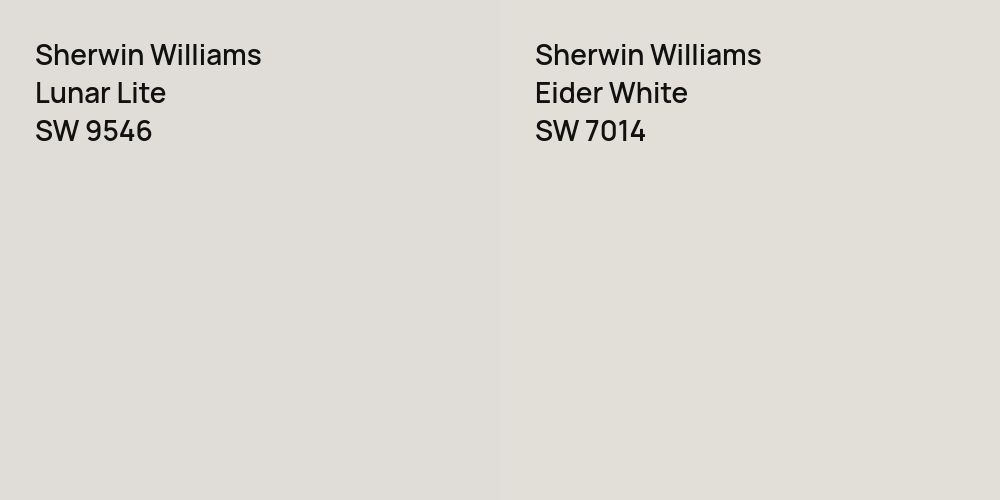 Sherwin Williams Lunar Lite vs. Sherwin Williams Eider White