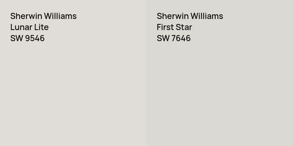 Sherwin Williams Lunar Lite vs. Sherwin Williams First Star