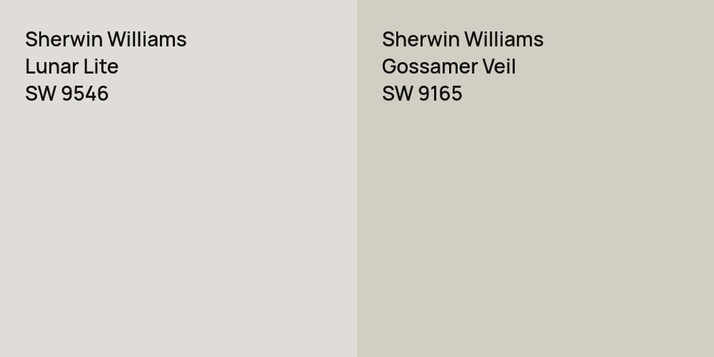 Sherwin Williams Lunar Lite vs. Sherwin Williams Gossamer Veil