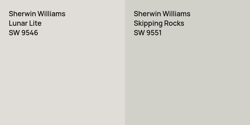 Sherwin Williams Lunar Lite vs. Sherwin Williams Skipping Rocks