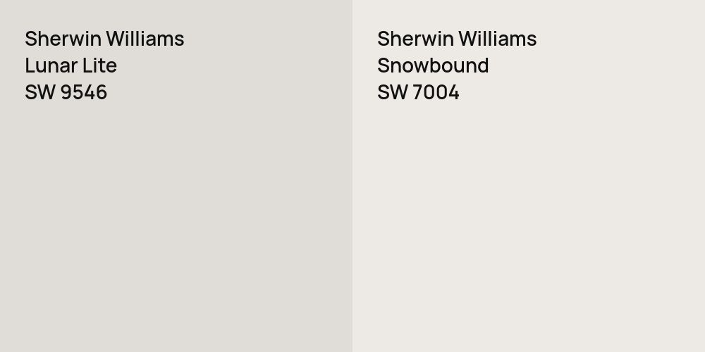 Sherwin Williams Lunar Lite vs. Sherwin Williams Snowbound