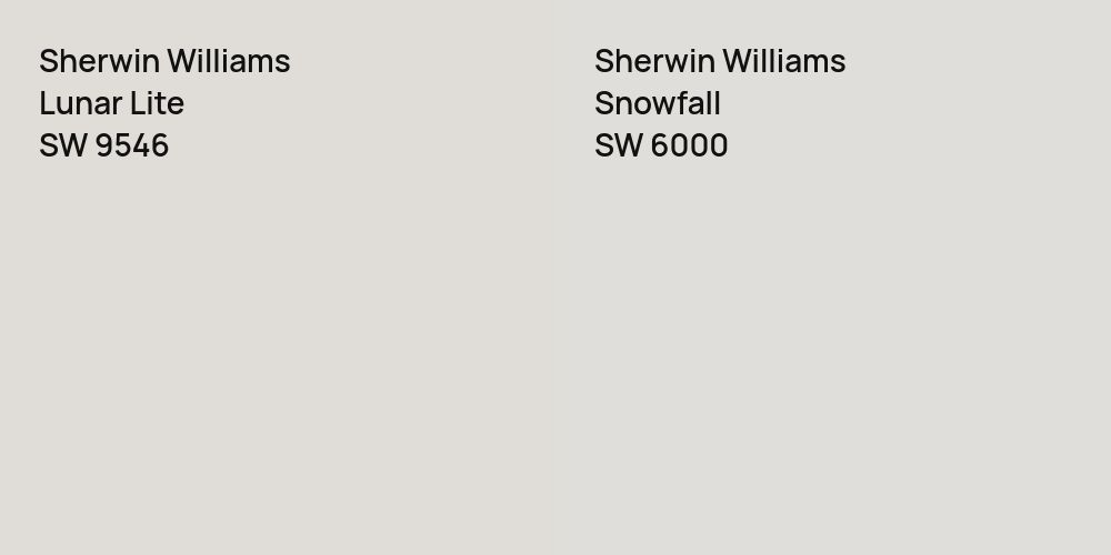 Sherwin Williams Lunar Lite vs. Sherwin Williams Snowfall