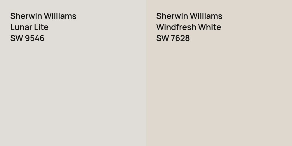 Sherwin Williams Lunar Lite vs. Sherwin Williams Windfresh White