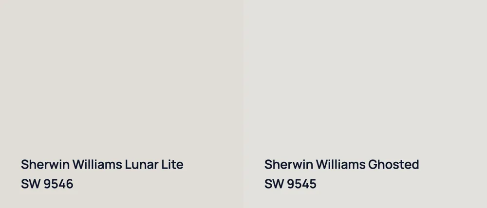 Sherwin Williams Lunar Lite SW 9546 vs Sherwin Williams Ghosted SW 9545