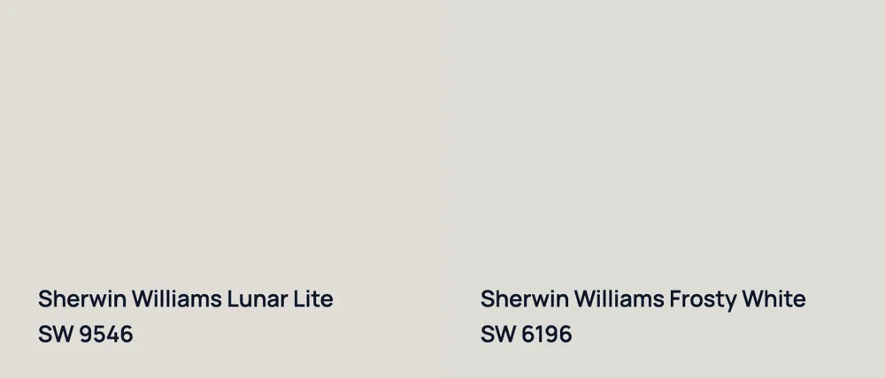 Sherwin Williams Lunar Lite SW 9546 vs Sherwin Williams Frosty White SW 6196