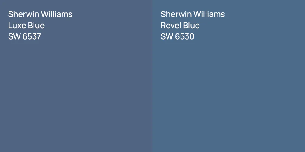 Sherwin Williams Luxe Blue vs. Sherwin Williams Revel Blue