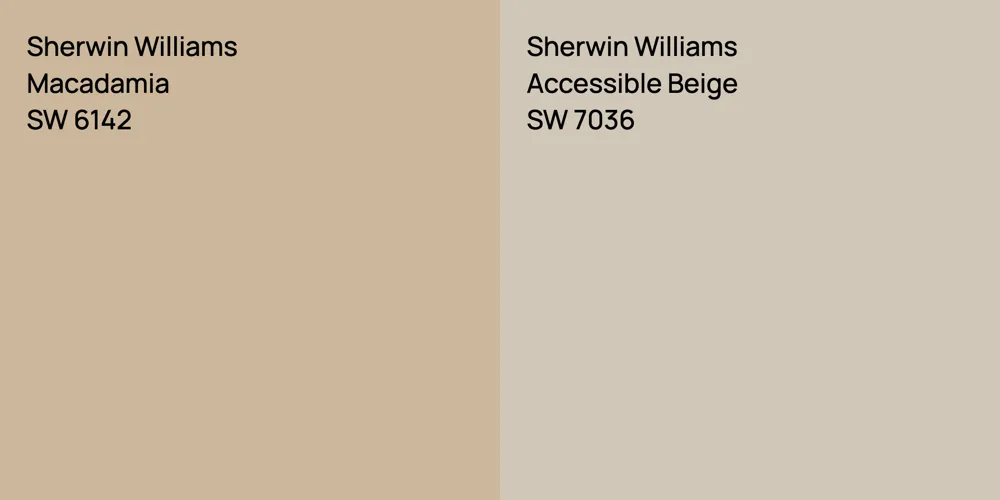 Sherwin Williams Macadamia vs. Sherwin Williams Accessible Beige