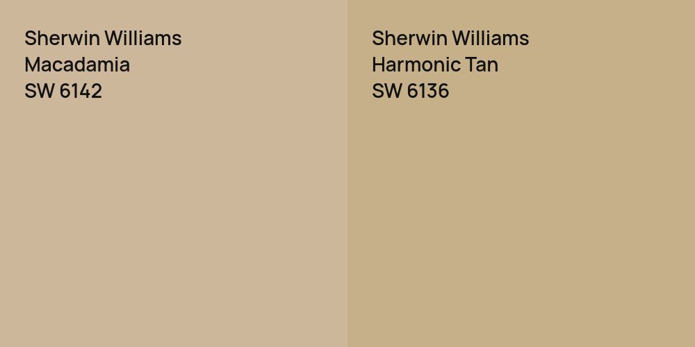 Sherwin Williams Macadamia vs. Sherwin Williams Harmonic Tan