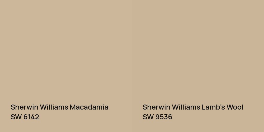 Sherwin Williams Macadamia vs. Sherwin Williams Lamb's Wool