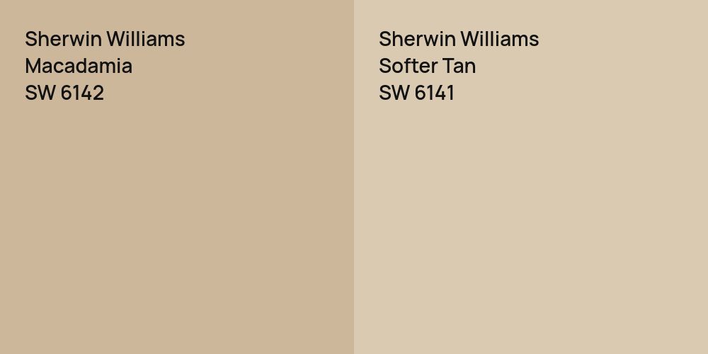 Sherwin Williams Macadamia vs. Sherwin Williams Softer Tan