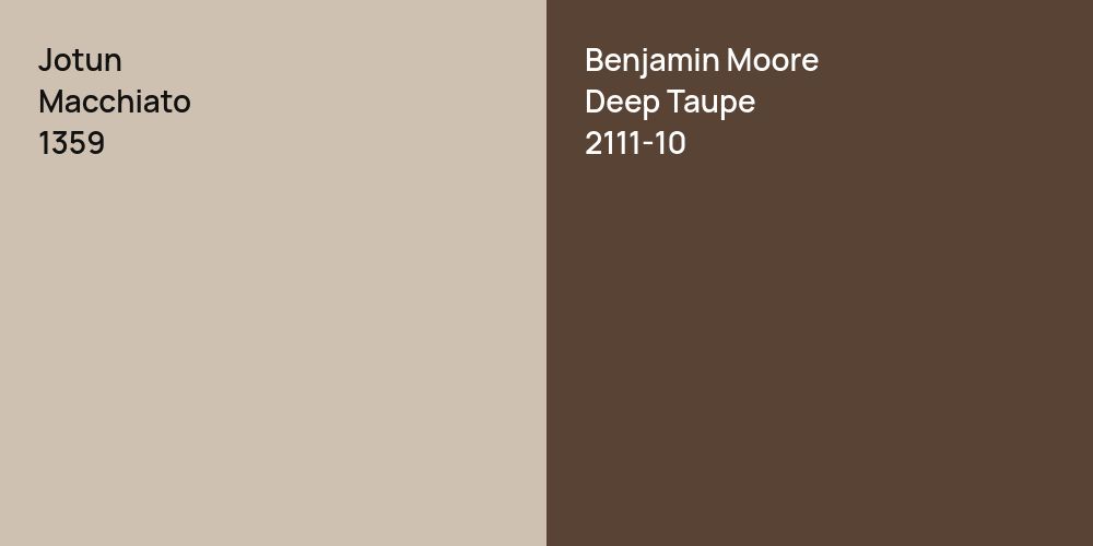 Jotun Macchiato vs. Benjamin Moore Deep Taupe