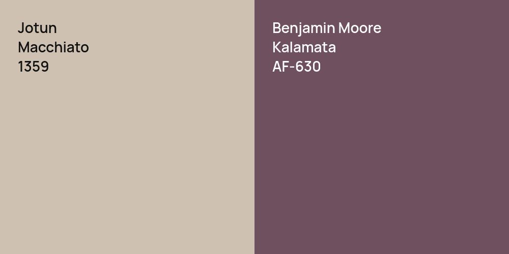 Jotun Macchiato vs. Benjamin Moore Kalamata