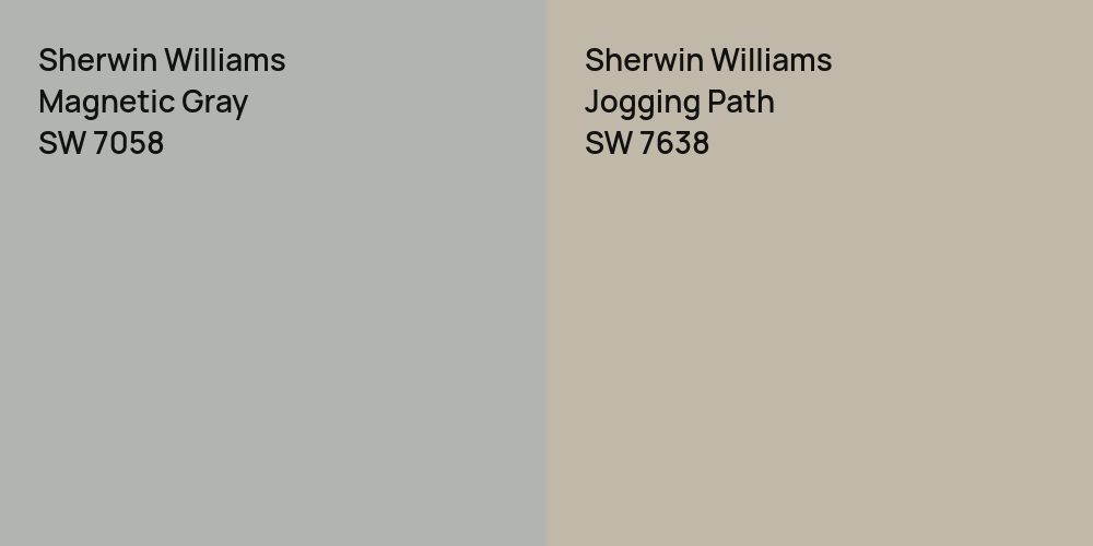 Sherwin Williams Magnetic Gray vs. Sherwin Williams Jogging Path