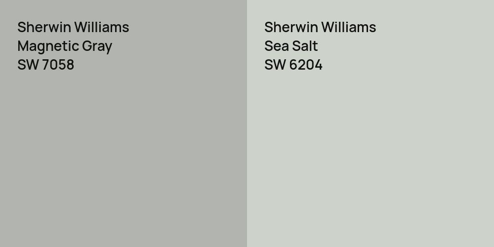 Sherwin Williams Magnetic Gray vs. Sherwin Williams Sea Salt