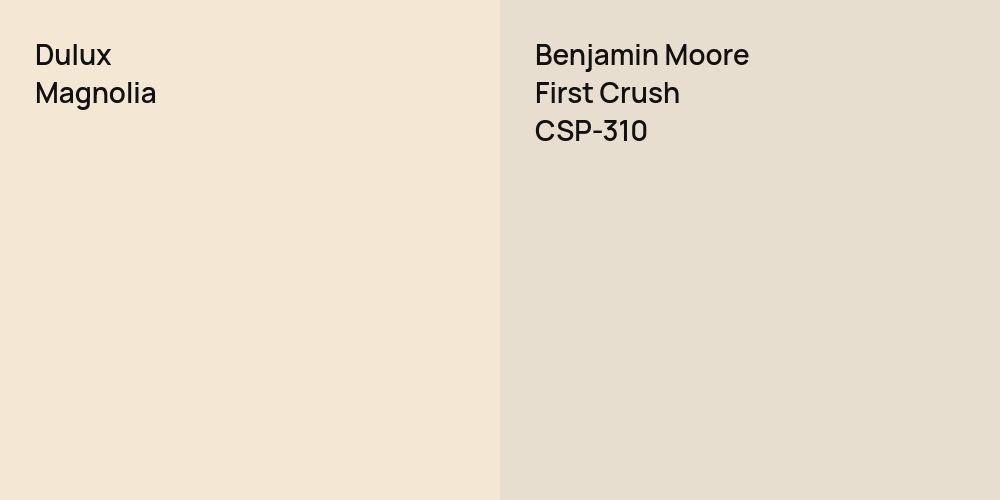 Dulux Magnolia vs. Benjamin Moore First Crush