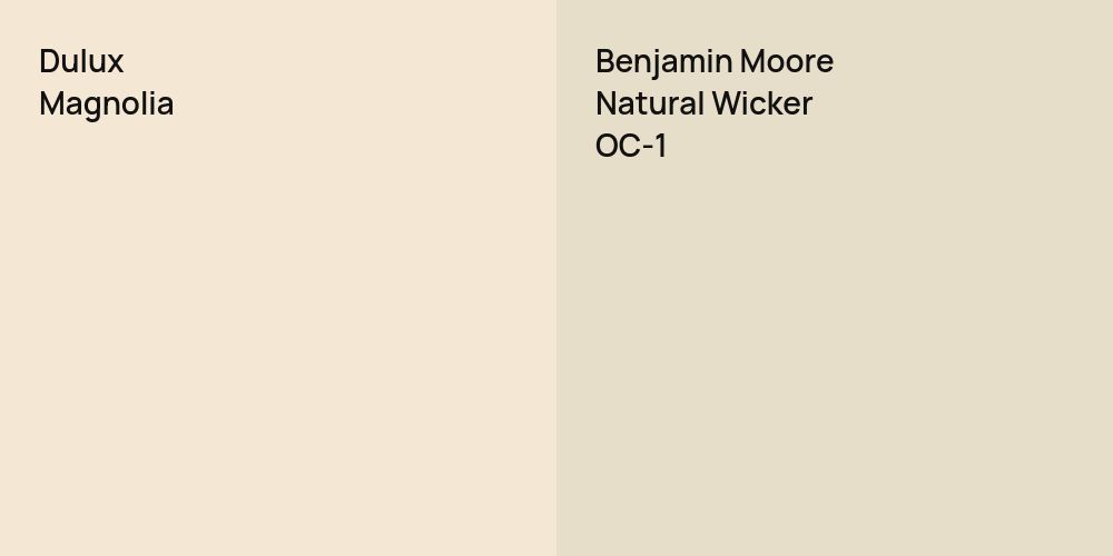 Dulux Magnolia vs. Benjamin Moore Natural Wicker