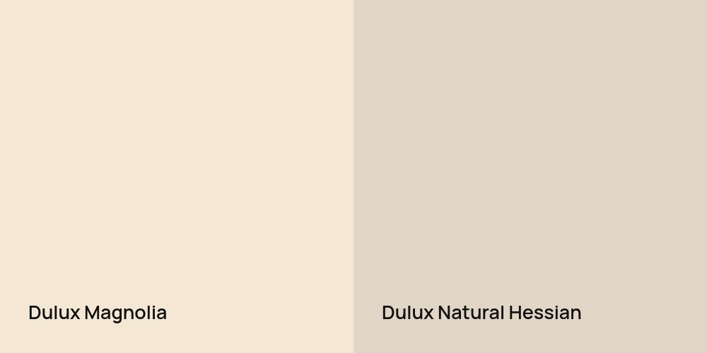 Dulux Magnolia vs. Dulux Natural Hessian