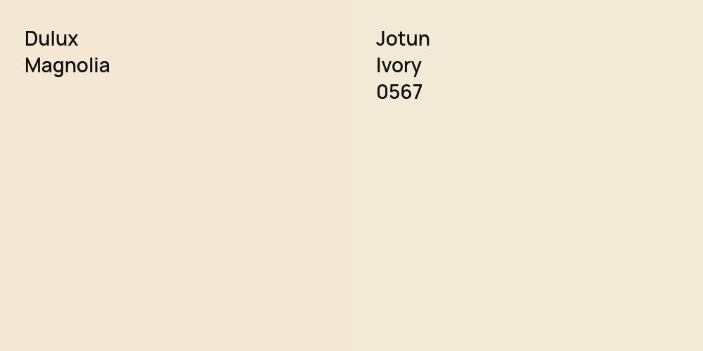 Dulux Magnolia vs. Jotun Ivory