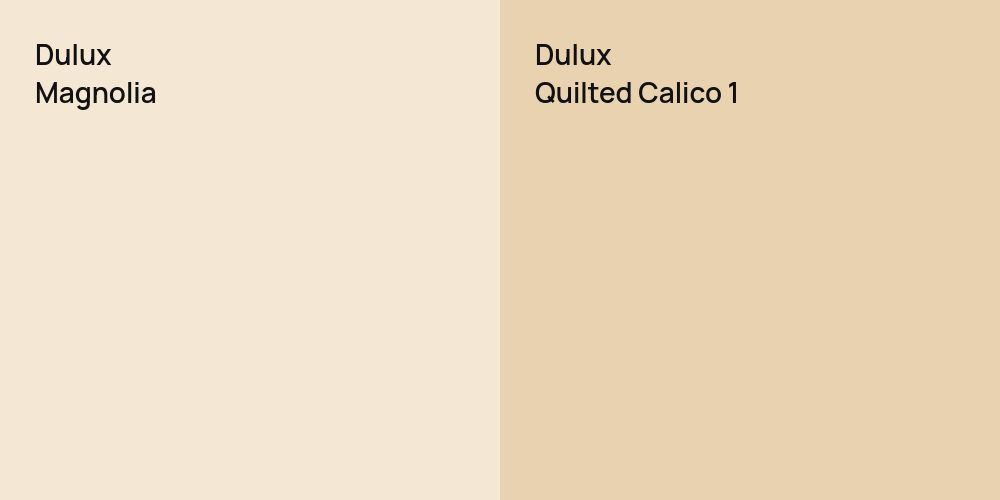 Dulux Magnolia vs. Dulux Quilted Calico 1