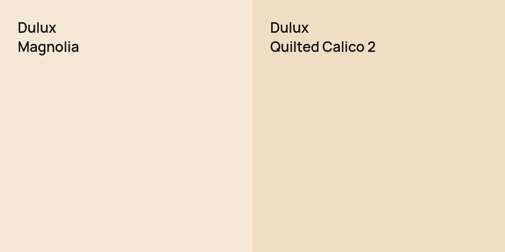 Dulux Magnolia vs. Dulux Quilted Calico 2