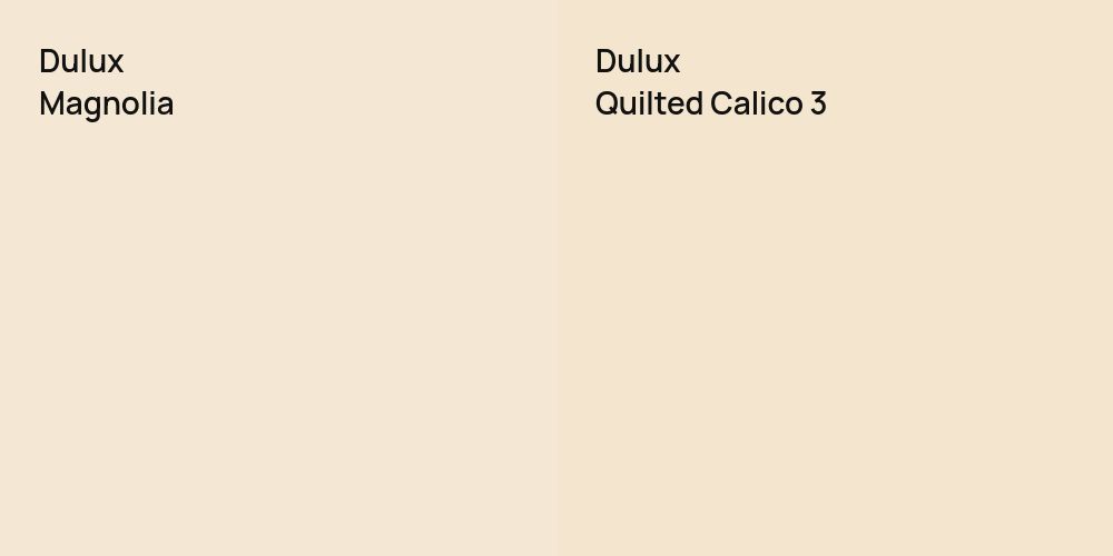 Dulux Magnolia vs. Dulux Quilted Calico 3