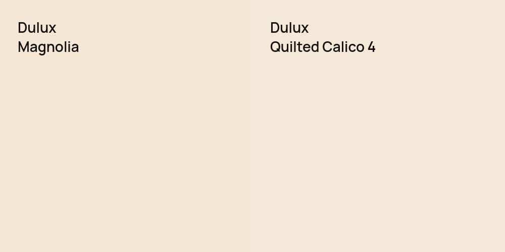 Dulux Magnolia vs. Dulux Quilted Calico 4