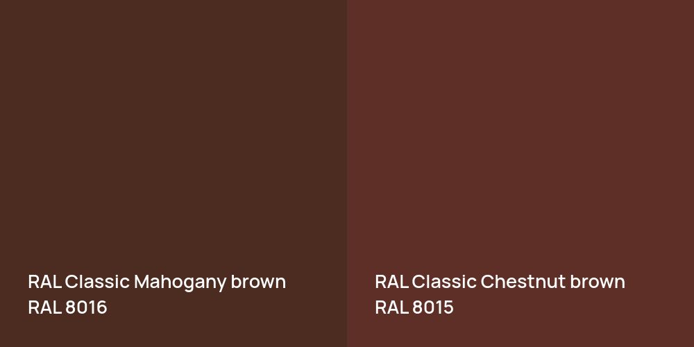 RAL Classic  Mahogany brown vs. RAL Classic  Chestnut brown