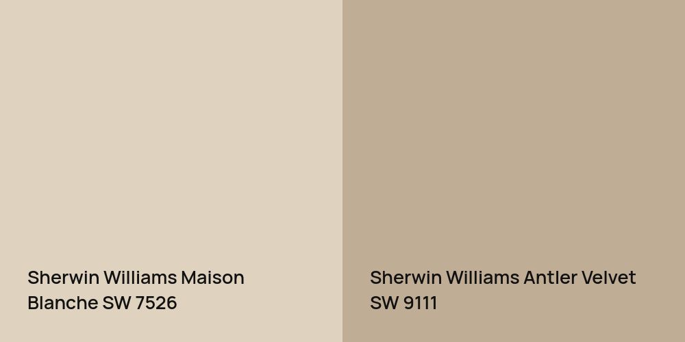 Sherwin Williams Maison Blanche vs. Sherwin Williams Antler Velvet