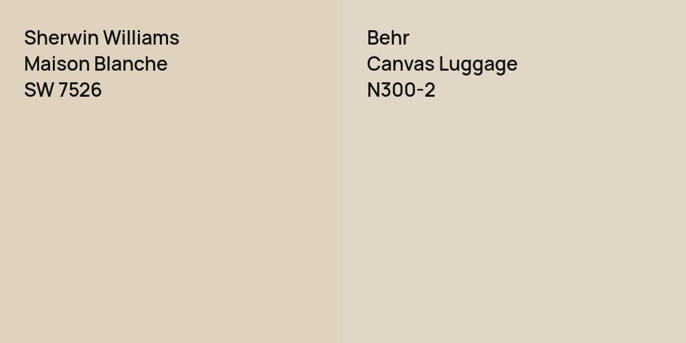 Sherwin Williams Maison Blanche vs. Behr Canvas Luggage