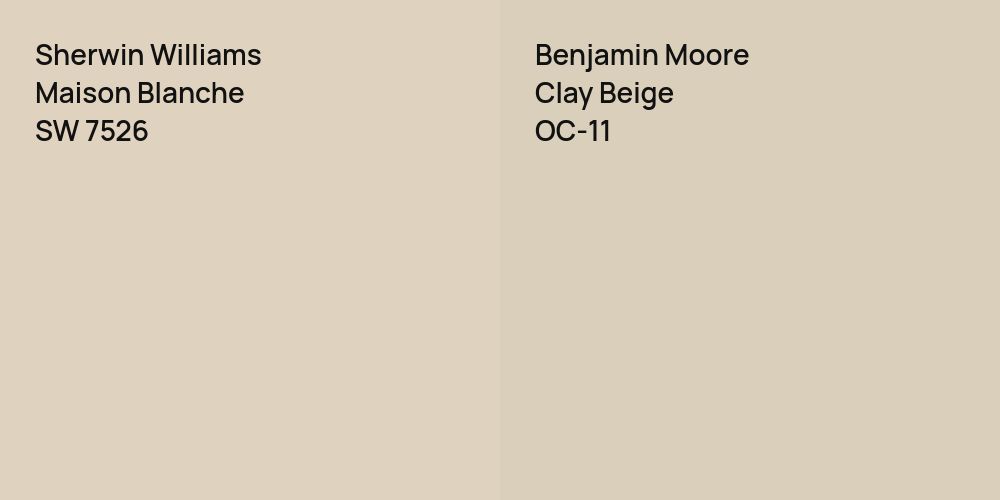 Sherwin Williams Maison Blanche vs. Benjamin Moore Clay Beige