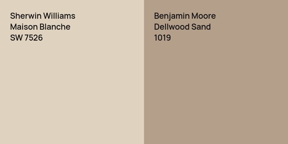 Sherwin Williams Maison Blanche vs. Benjamin Moore Dellwood Sand