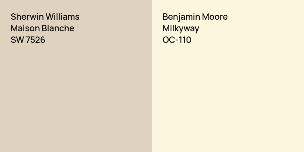 Sherwin Williams Maison Blanche vs. Benjamin Moore Milkyway