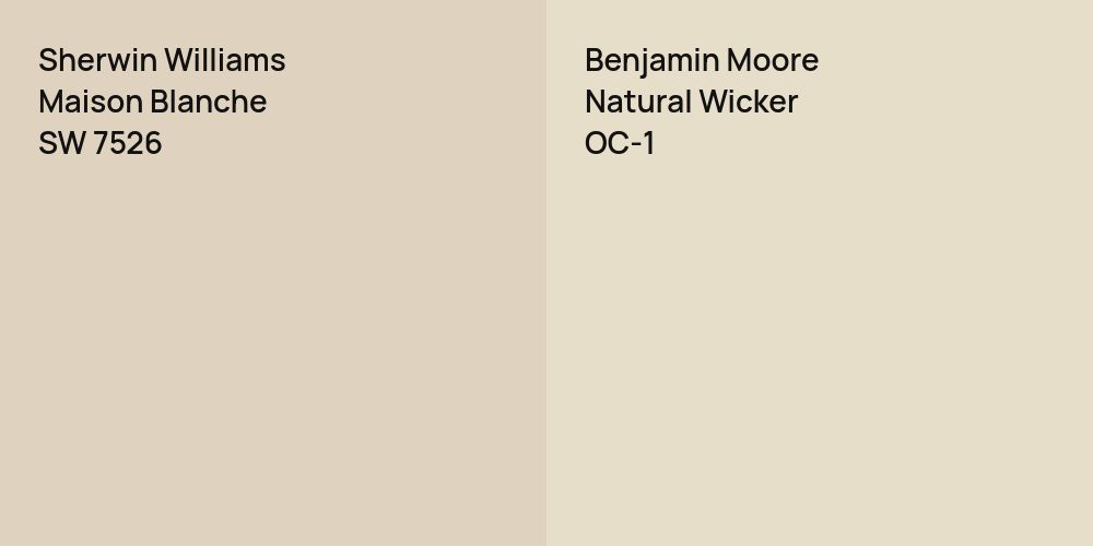 Sherwin Williams Maison Blanche vs. Benjamin Moore Natural Wicker