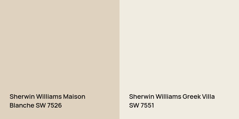 Sherwin Williams Maison Blanche vs. Sherwin Williams Greek Villa