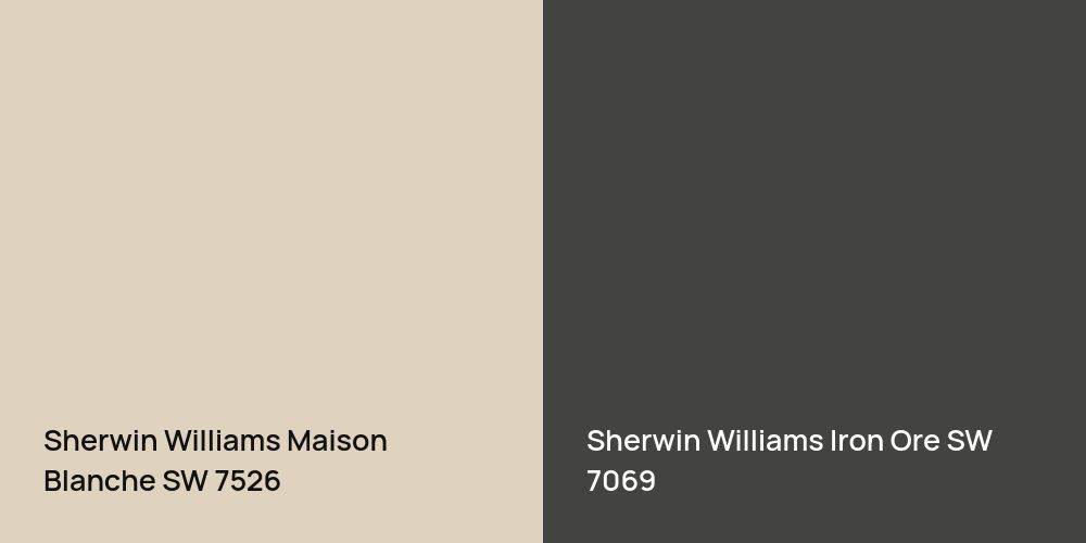 Sherwin Williams Maison Blanche vs. Sherwin Williams Iron Ore