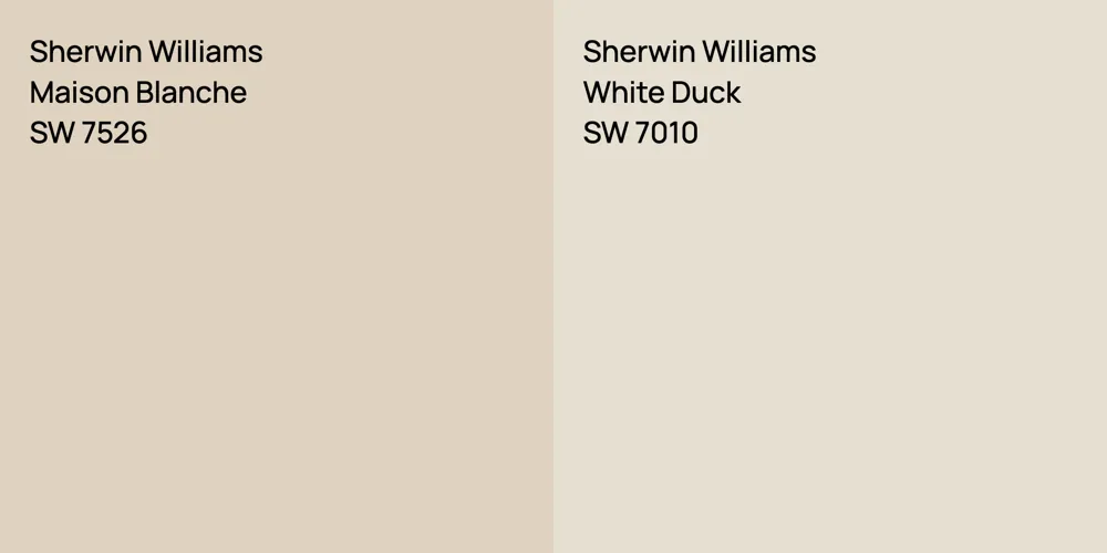 Sherwin Williams Maison Blanche vs. Sherwin Williams White Duck